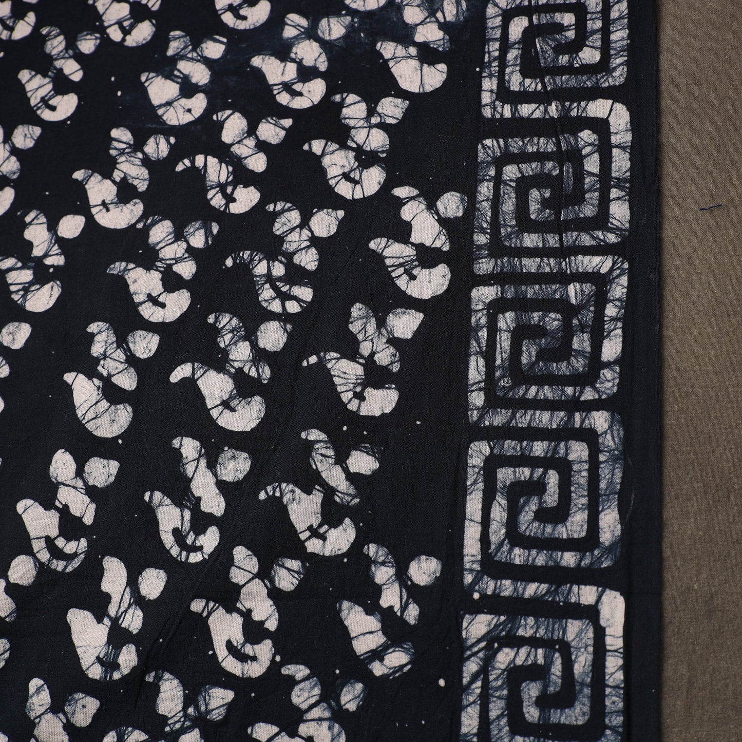 Blue Cotton Hand Batik Print Fabric