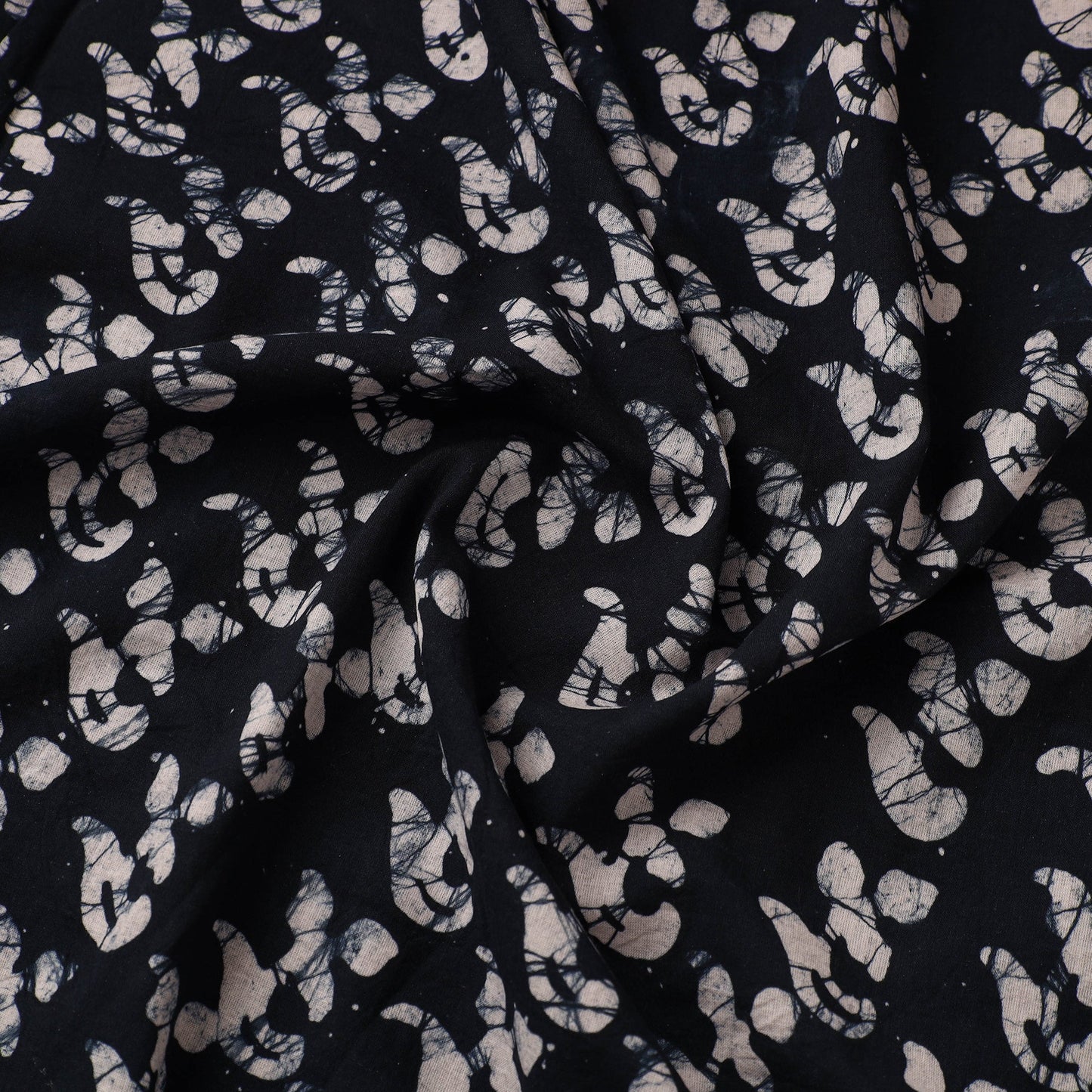 Blue Cotton Hand Batik Print Fabric