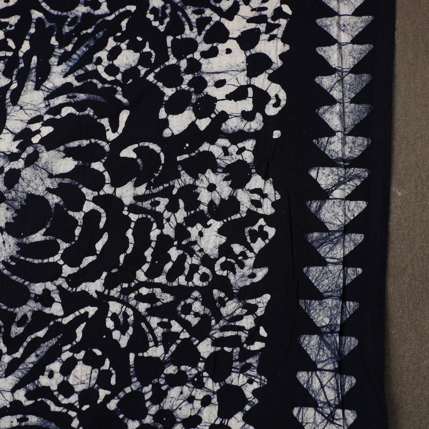 Blue Cotton Hand Batik Print Fabric