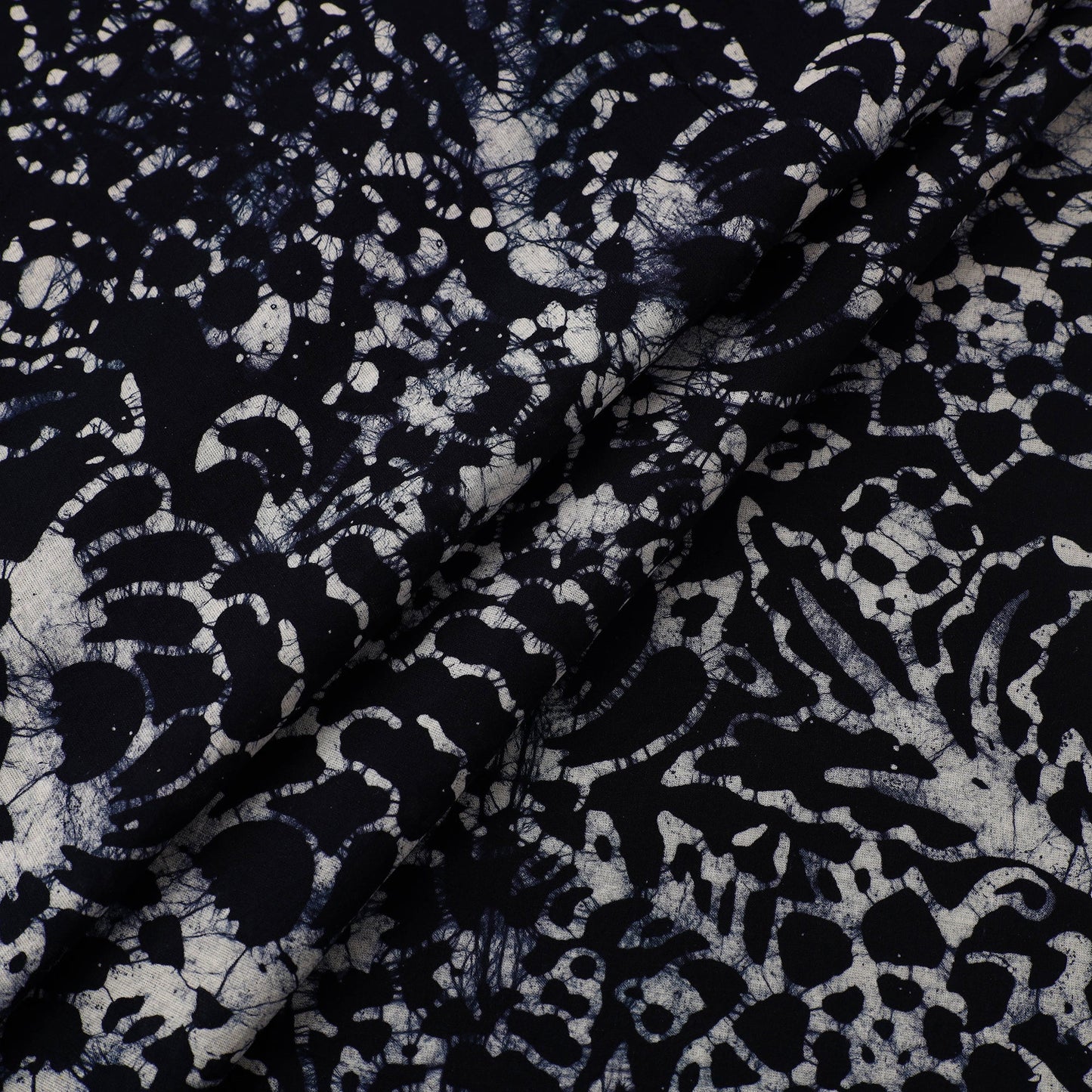 Blue Cotton Hand Batik Print Fabric