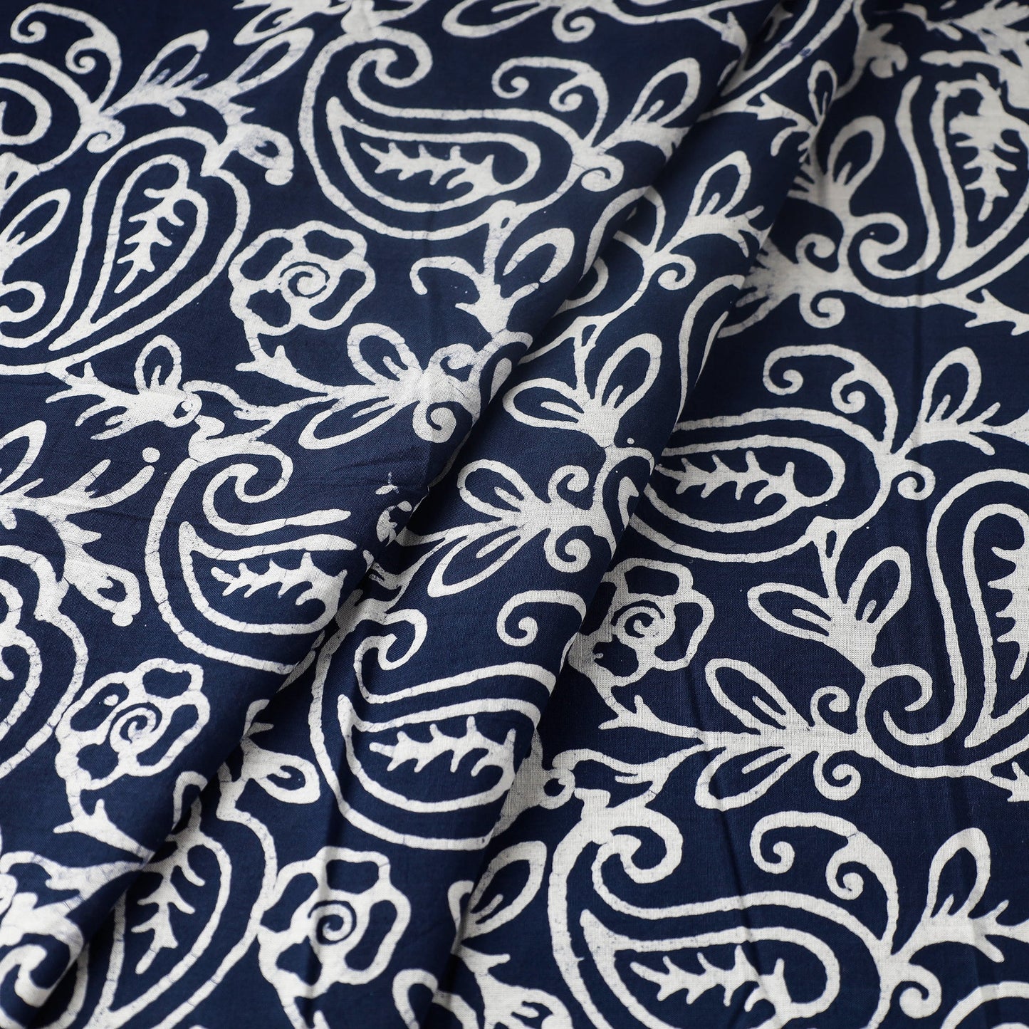  Cotton Blue Hand Batik Print Fabric 01