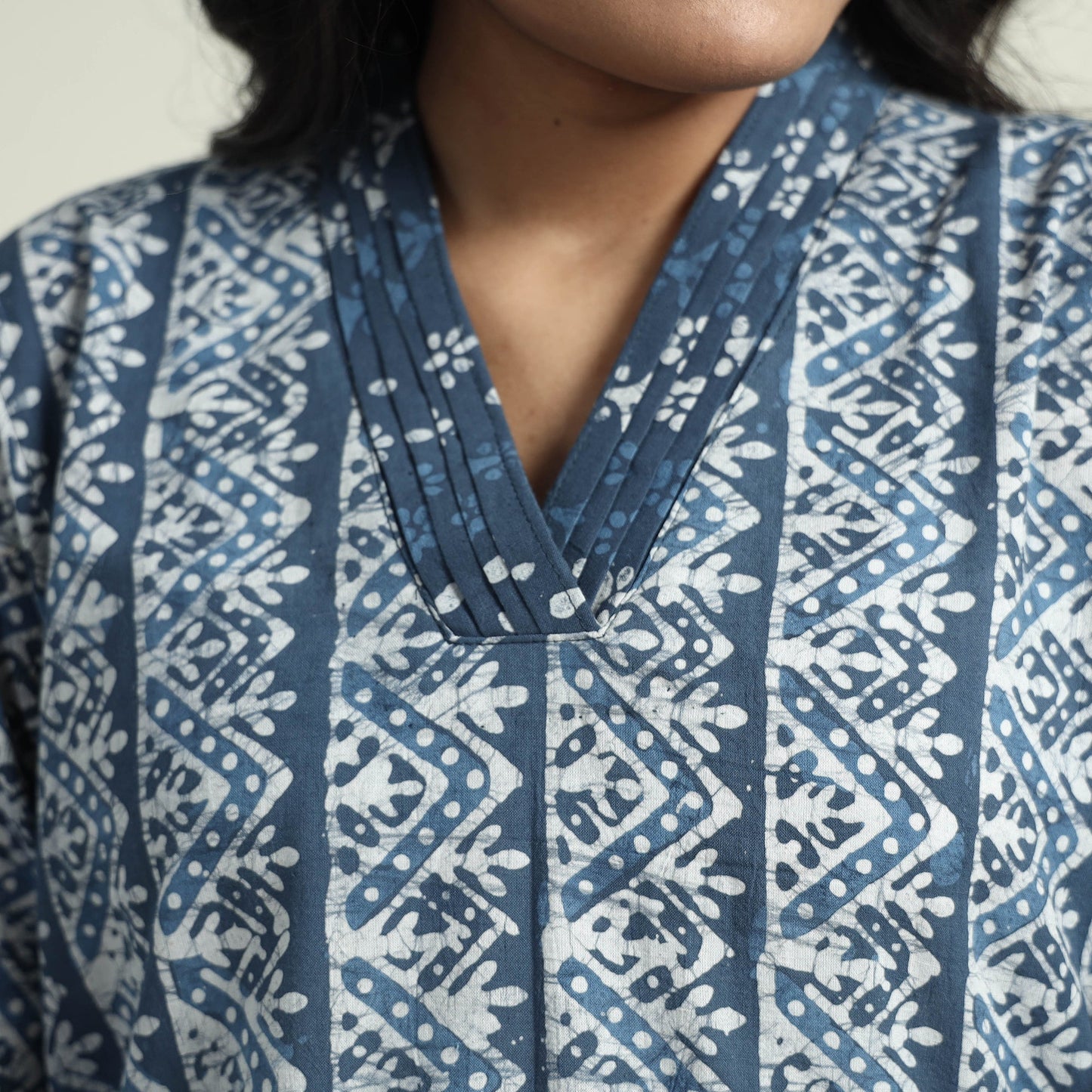 Cotton Hand Batik Print Kurta Set
