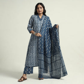 Cotton Hand Batik Print Kurta Set