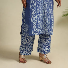  Blue Cotton Hand Batik Print Suit Set