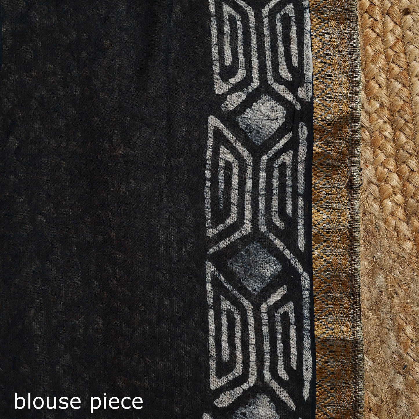 Blue - cotton hand batik saree with blouse 20 - handcrafted