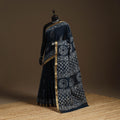 Blue - cotton hand batik saree with blouse 20 - handcrafted