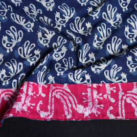 Cotton hand block batik print blouse piece 58 - handcrafted