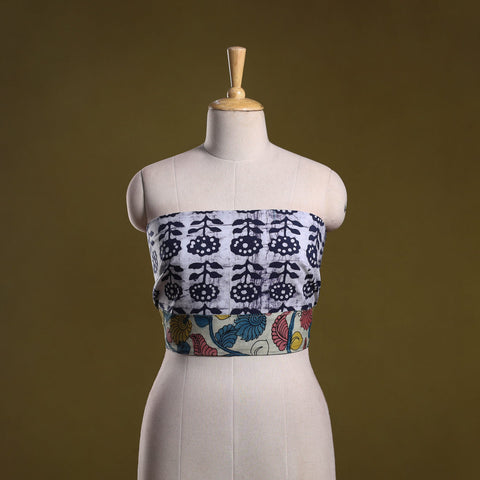 Cotton hand block batik print blouse piece 60 - handcrafted