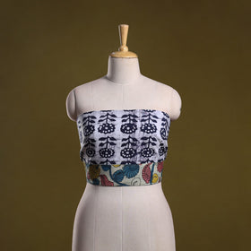 Cotton hand block batik print blouse piece 60 - handcrafted