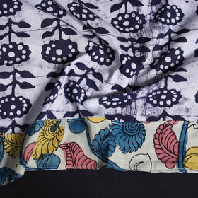Cotton hand block batik print blouse piece 60 - handcrafted