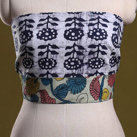 Cotton hand block batik print blouse piece 60 - handcrafted