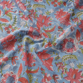 Cotton hand block sanganeri print fabric 02 - handcrafted