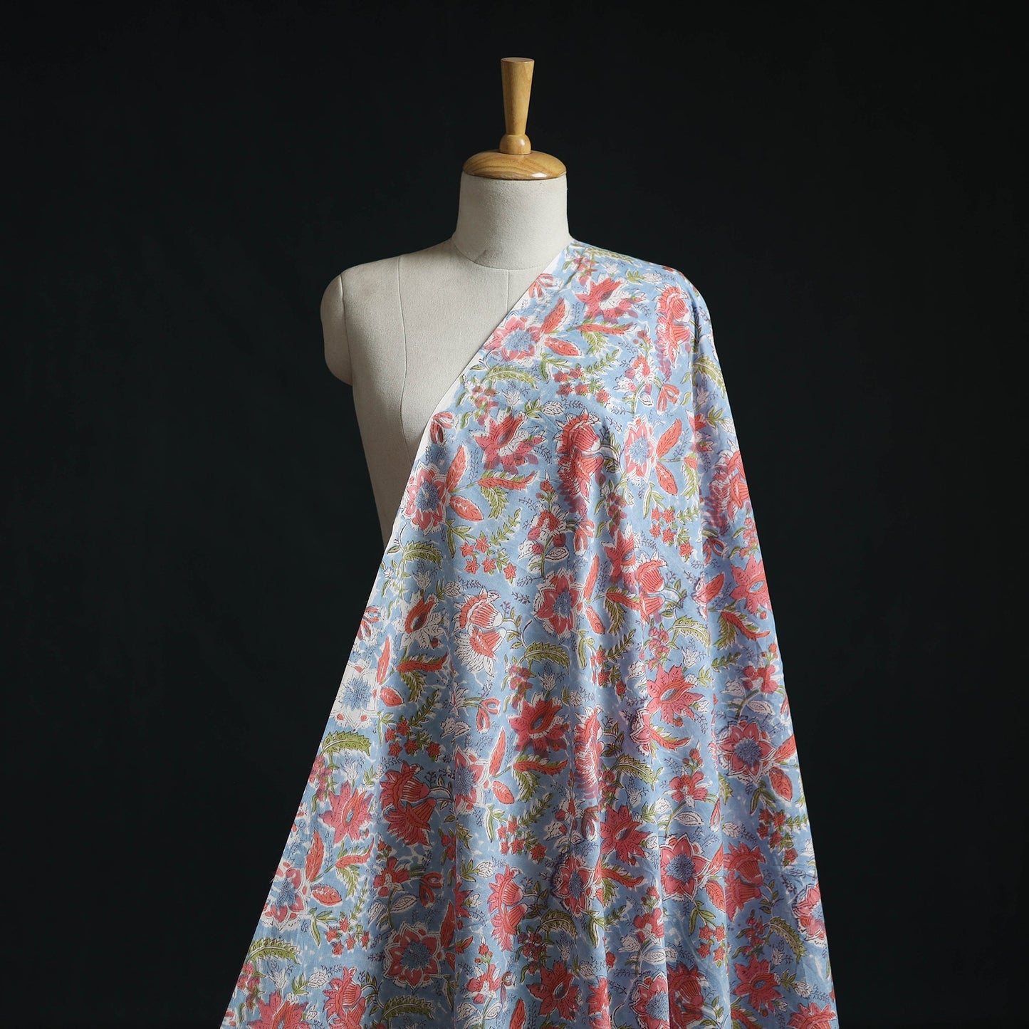 Cotton hand block sanganeri print fabric 02 - handcrafted