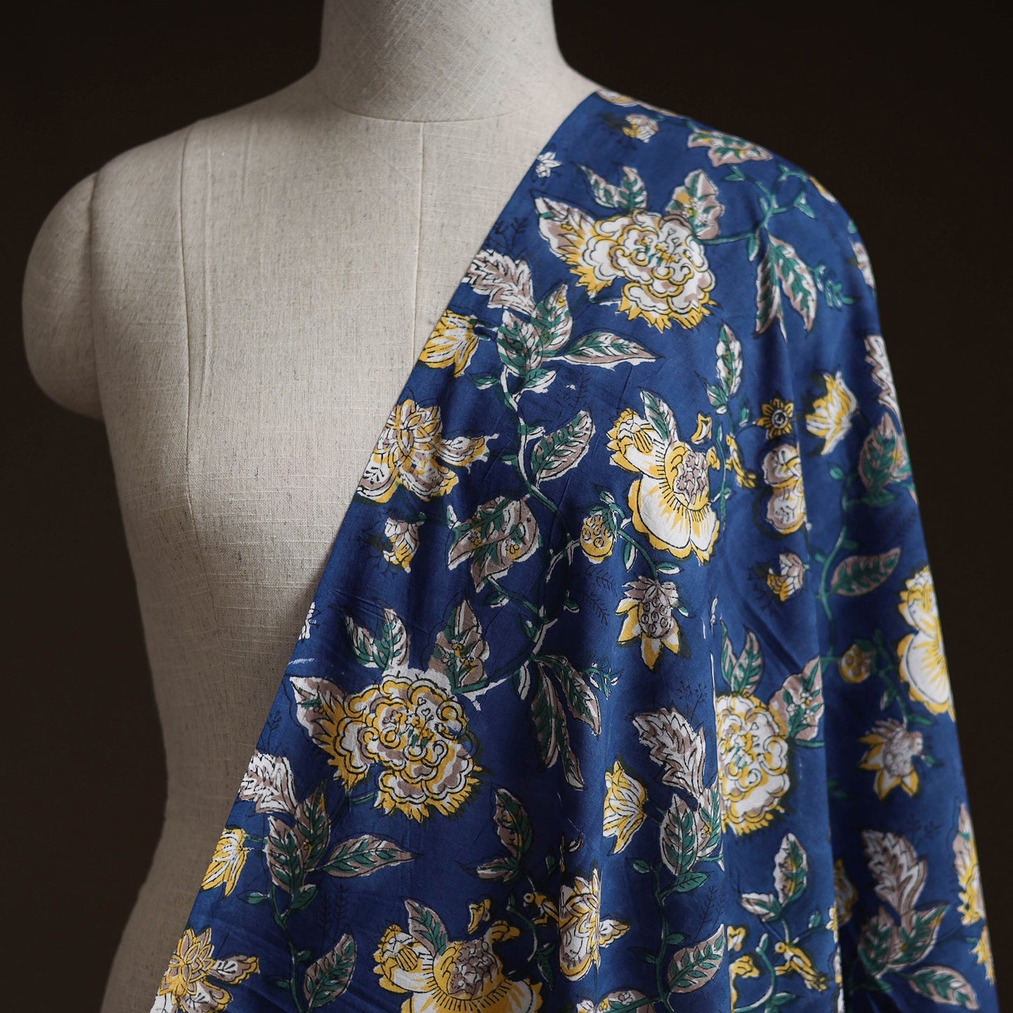 Cotton hand block sanganeri print fabric 02 - handcrafted
