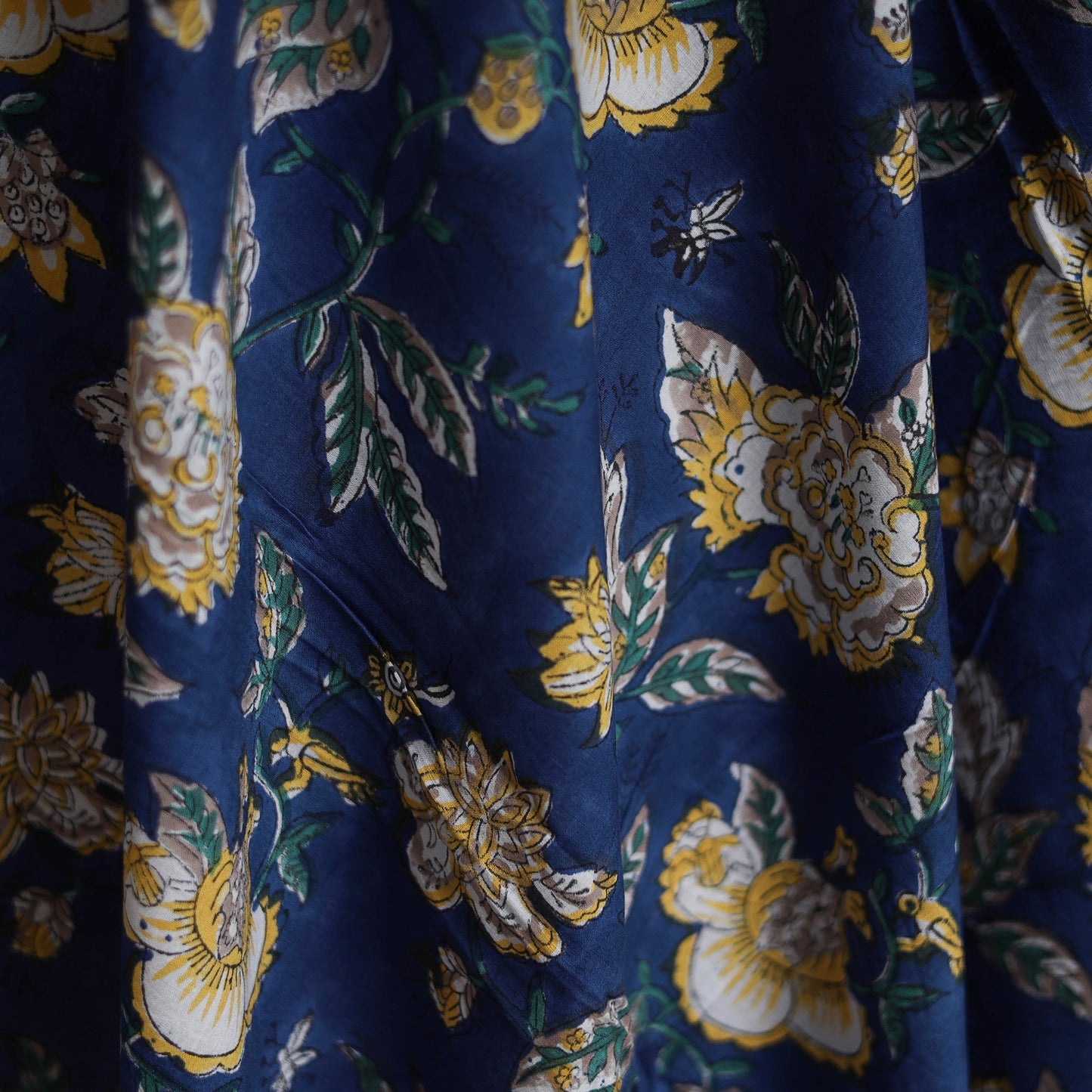 Cotton hand block sanganeri print fabric 02 - handcrafted