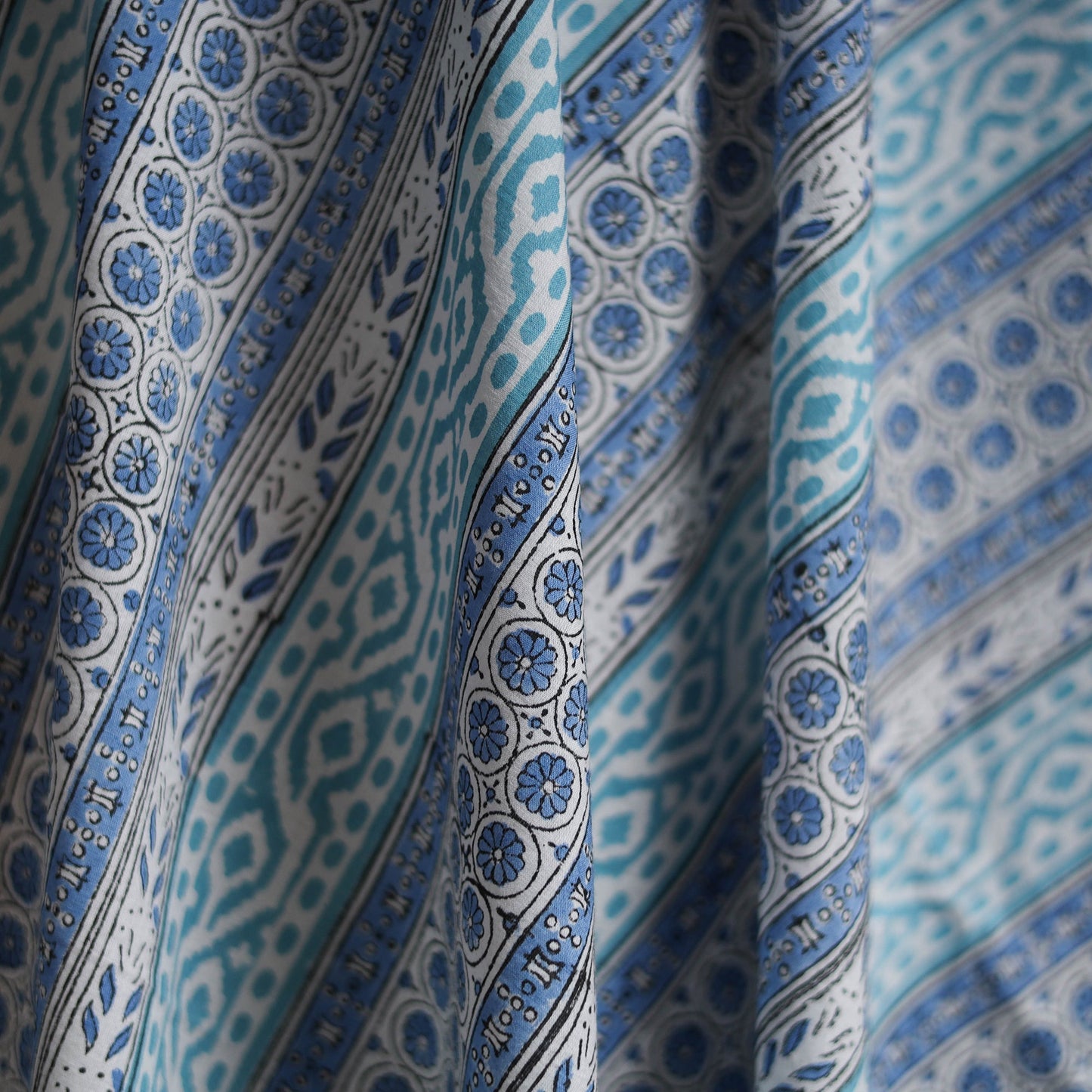 Cotton hand block sanganeri print fabric 14 - handcrafted