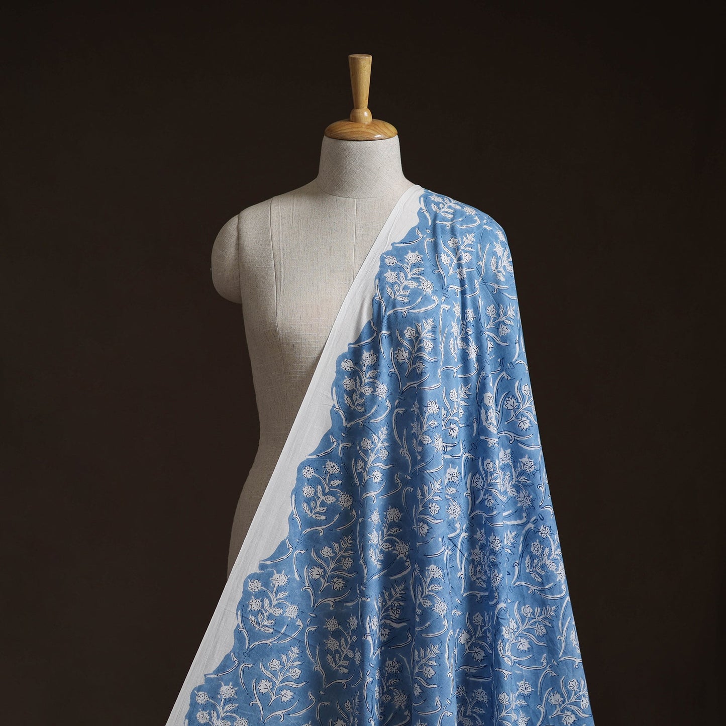 Cotton hand block sanganeri print fabric 16 - handcrafted