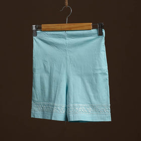Buy Blue Cotton Hand Embroidery Chikankari Short