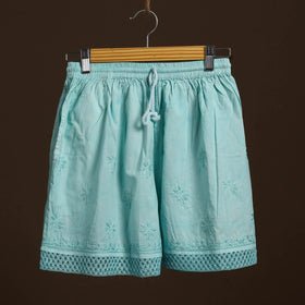 Blue - cotton hand embroidery chikankari short 20