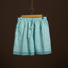 Blue - cotton hand embroidery chikankari short 20