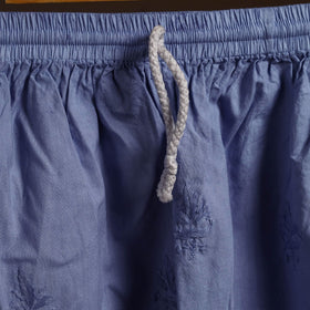 Buy Blue Cotton Hand Embroidery Chikankari Short