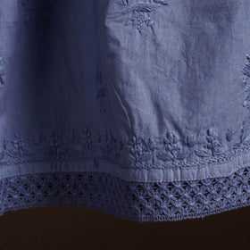 Buy Blue Cotton Hand Embroidery Chikankari Short