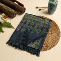 Blue Block Print Cotton Ajrakh Handloom Towel