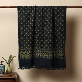 Blue Block Print Cotton Ajrakh Handloom Towel