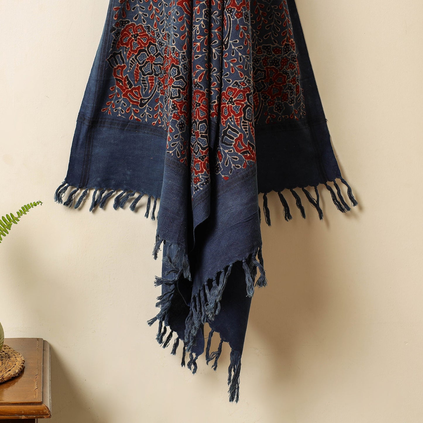 Blue - Block Print Cotton Ajrakh Handloom Towel
