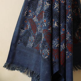 Blue Block Print Cotton Ajrakh Handloom Towel
