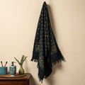 Blue Block Print Cotton Ajrakh Handloom Towel