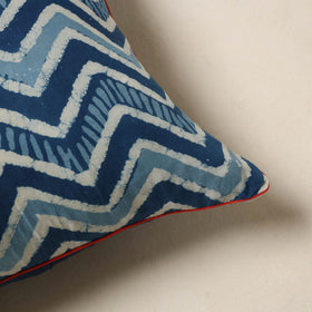 Blue - cotton indigo bagru cushion cover 08 - handcrafted