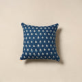 Blue - cotton indigo bagru cushion cover 09 - handcrafted
