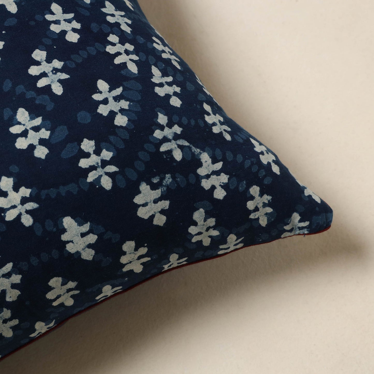 Blue - cotton indigo bagru cushion cover 10 - handcrafted