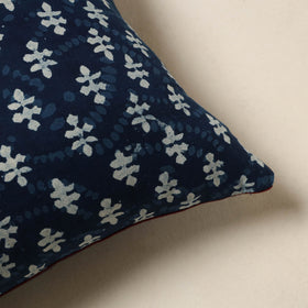 Blue - cotton indigo bagru cushion cover 10 - handcrafted