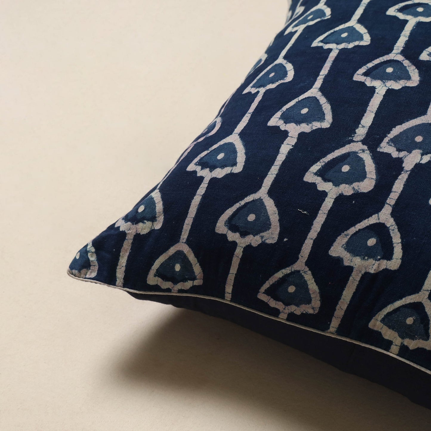 Blue - cotton indigo bagru cushion cover 23 - handcrafted