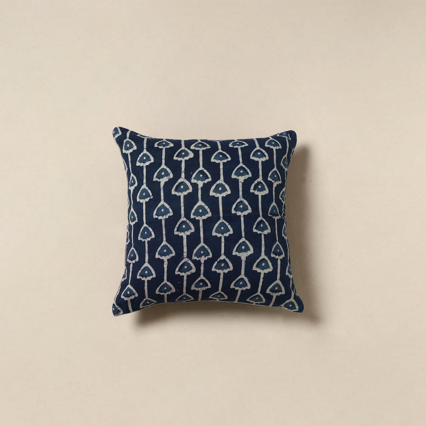 Blue - cotton indigo bagru cushion cover 23 - handcrafted