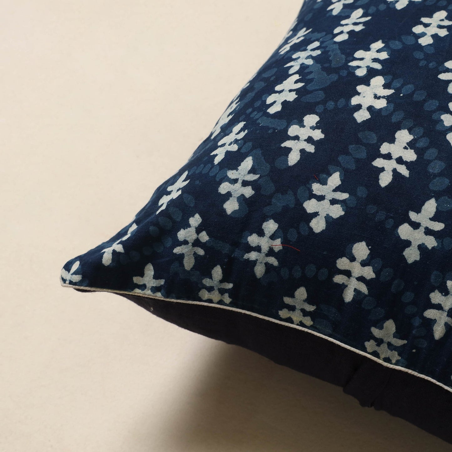 Blue - cotton indigo bagru cushion cover 24 - handcrafted