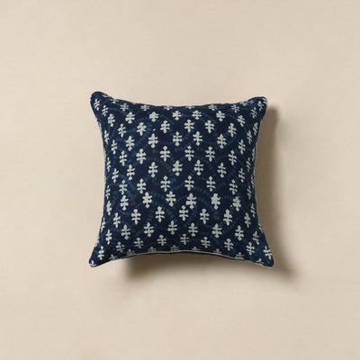 Blue - cotton indigo bagru cushion cover 24 - handcrafted
