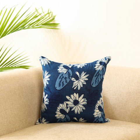 Blue Block Print Cotton Indigo bagru Cushion Cover