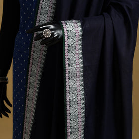 Blue - cotton jacquard dupatta with thread border 18