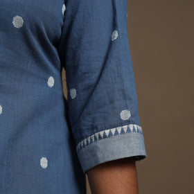 Blue Cotton Jacquard Kurta Set (Set of 2)