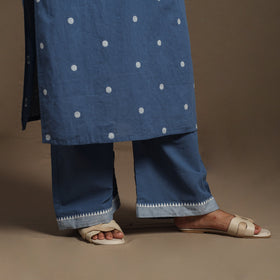 Blue Cotton Jacquard Kurta Set (Set of 2)
