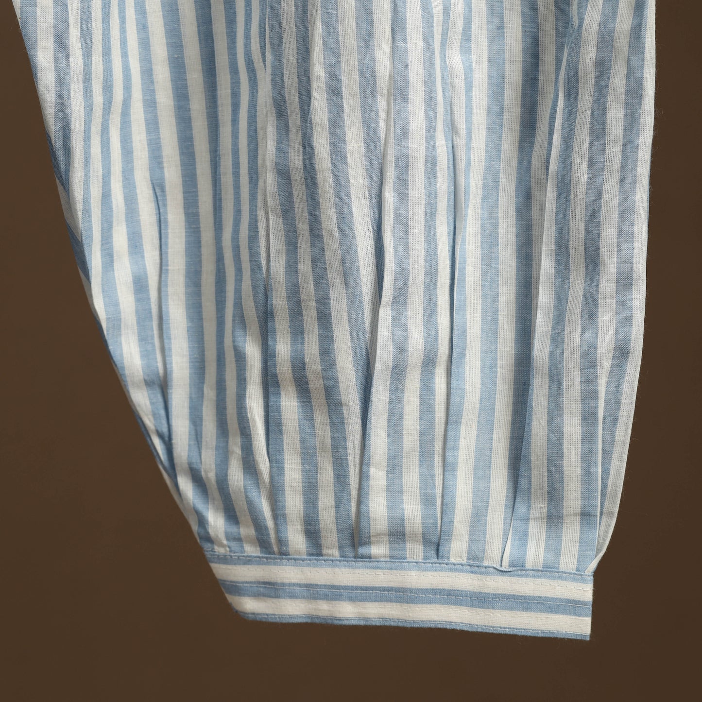 Blue - cotton jacquard weave afghani salwar 15 - handcrafted