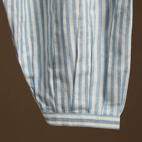 Blue - cotton jacquard weave afghani salwar 15 - handcrafted