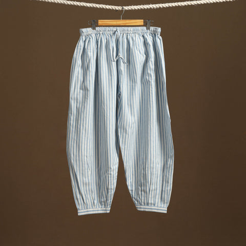 Blue - cotton jacquard weave afghani salwar 15 - handcrafted