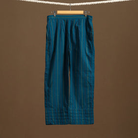 Blue - cotton jacquard weave palazzo 06 - handcrafted