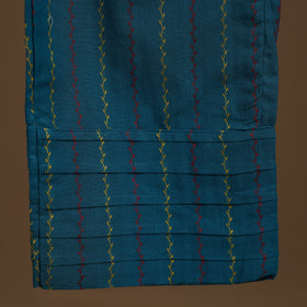 Blue - cotton jacquard weave palazzo 06 - handcrafted