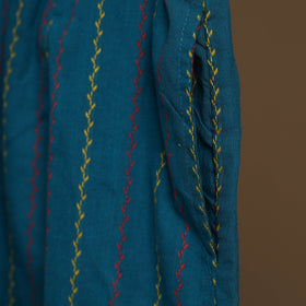 Blue - cotton jacquard weave palazzo 06 - handcrafted