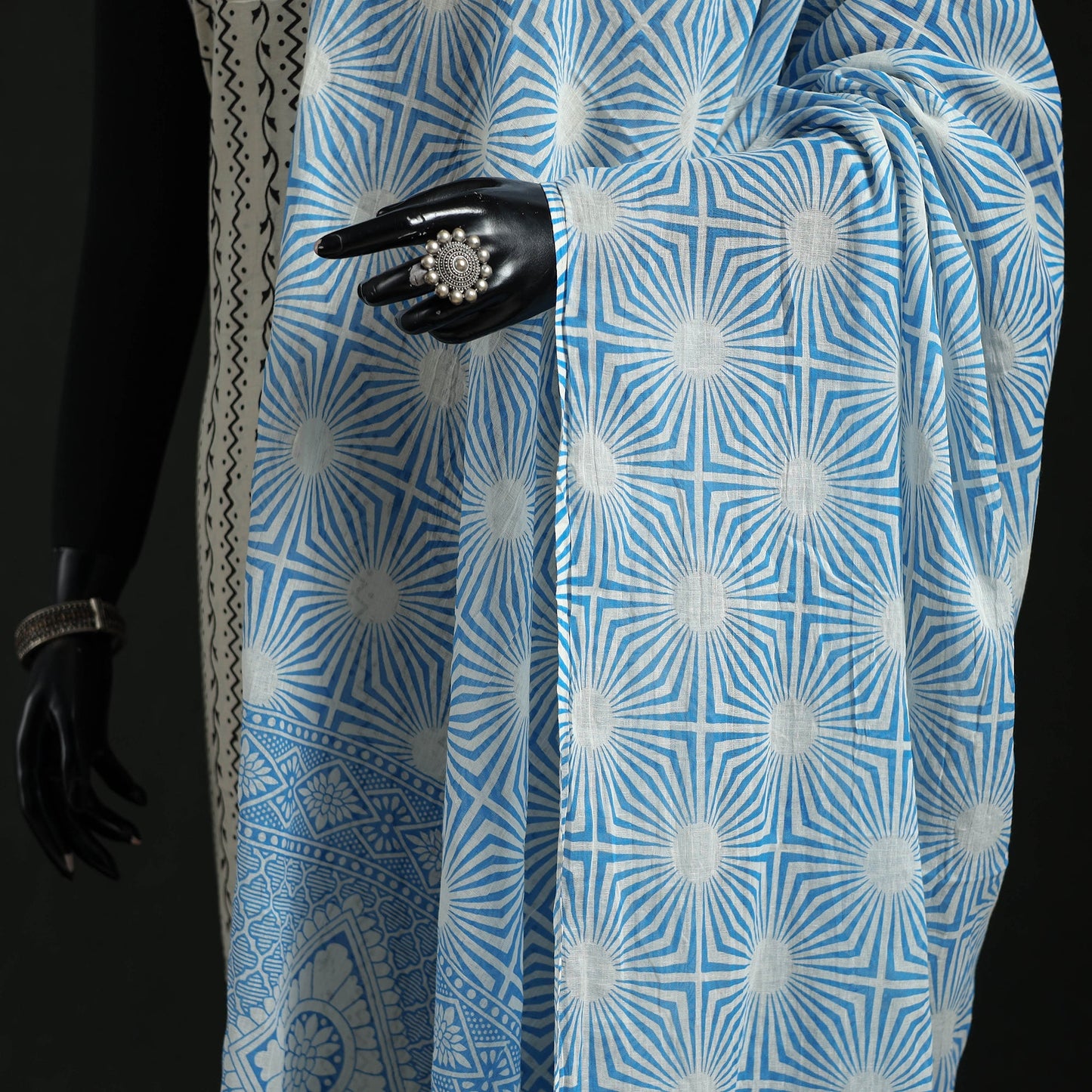 Cotton jaipur printed dupatta 01 - handcrafted
